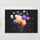 Ballons colorés Invitation de fête d'anniversaire (Dos)