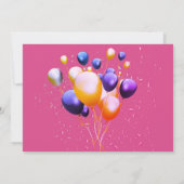 Ballons colorés Invitation de fête d'anniversaire (Dos)