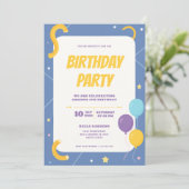 Ballons colorés Invitation de fête d'anniversaire (Debout devant)