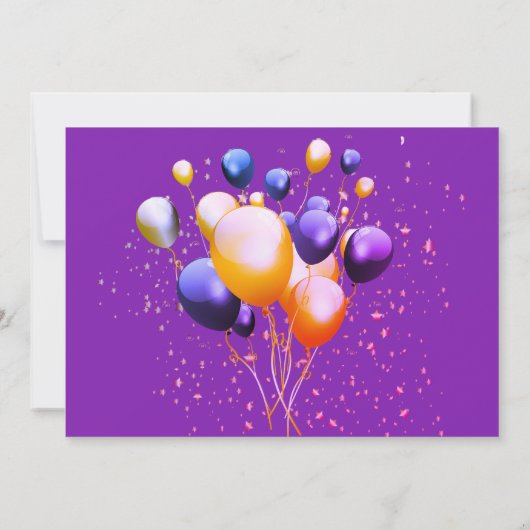 Ballons colorés Invitation de fête d'anniversaire (Dos)