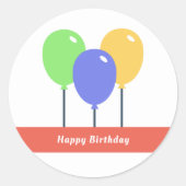 Ballons colorés Stickers Anniversaire (Devant)