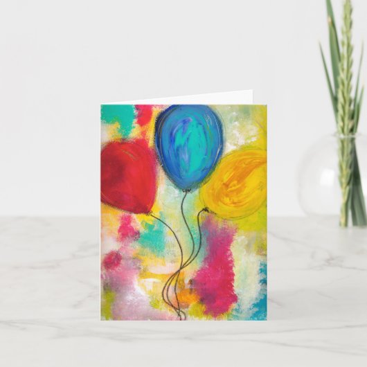 Ballons d'anniversaire - Carte de voeux vierge (Devant)
