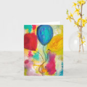 Ballons d'anniversaire - Carte de voeux vierge (Fleur jaune)