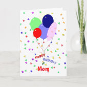 Ballons d'anniversaire colorés pour carte maman (Devant)