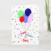 Ballons d'anniversaire colorés pour carte Son (Devant)