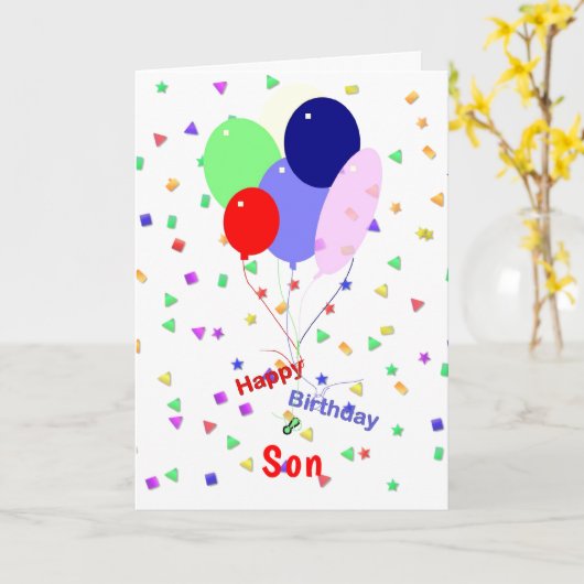 Ballons d'anniversaire colorés pour carte Son (Fleur jaune)
