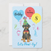 Ballons d'anniversaire Doberman Invitation (Devant)