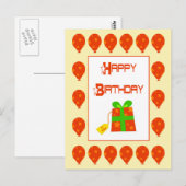 Ballons d'anniversaire et carte postale cadeau (Devant / Derrière)