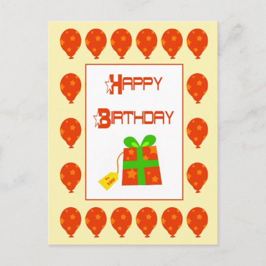 Ballons d'anniversaire et carte postale cadeau (Devant)