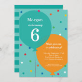 Ballons d'anniversaire Invitations d'anniversaire (Devant / Derrière)