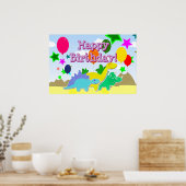 Ballons d'anniversaire joyeux Poster des dinosaure (Cuisine)
