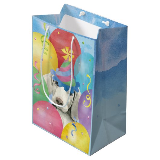 Ballons d'anniversaire Wemaraner moyen sac cadeau (Devant Angle)