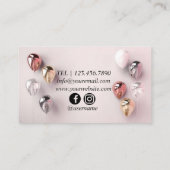 Ballons d'argent blanc Carte de visite moderne (Dos)