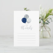 Ballons d'argent et de marine | Carte de note Merc (Debout devant)