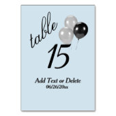 Ballons d'argent personnalisé bleu Numéro de table (Dos)