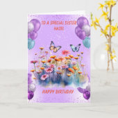 Ballons de cartes d'anniversaire personnalisées de (Fleur jaune)