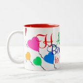 Ballons de coeur d'anniversaire Mug coloré (Gauche)