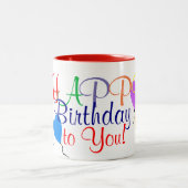 Ballons de coeur d'anniversaire Mug coloré (Centre)