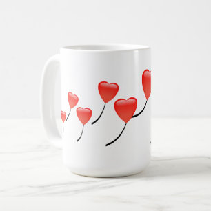 Ballons de coeur Mug café