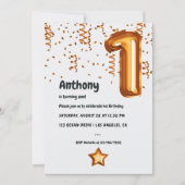 Ballons de cuivre 1er anniversaire Invitation (Devant)