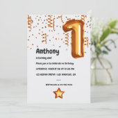 Ballons de cuivre 1er anniversaire Invitation (Debout devant)