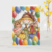 Ballons de fête - Carte de voeux (Fleur jaune)