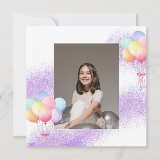 Ballons de fête doux Invitation Anniversaire (Dos)