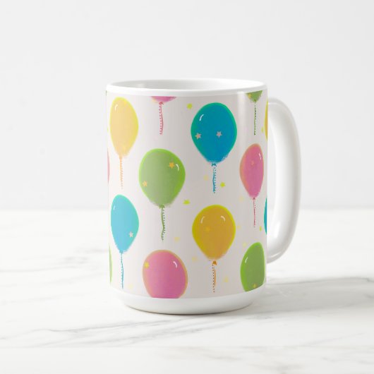 Ballons de fête sur une Mug (Devant droit)
