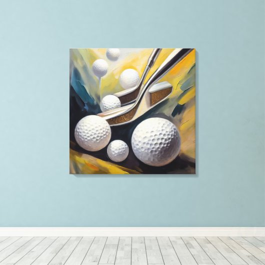 Ballons De Golf Et Peinture À Putter - Impression  (Insitu (Plancher de Bois))