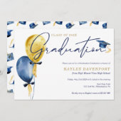 Ballons de graduation Invitation casquette (Devant / Derrière)