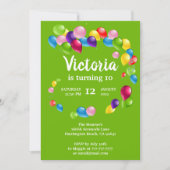 Ballons de haut et de loin Invitation de fête d'an (Devant)