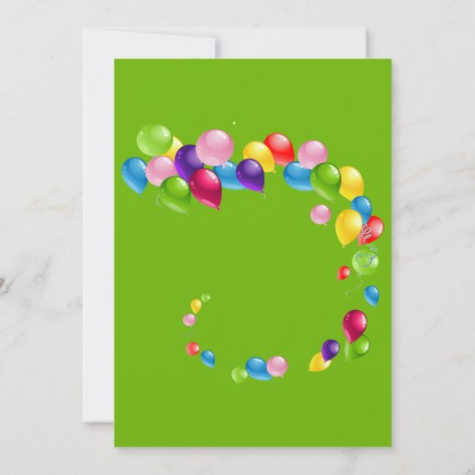 Ballons de haut et de loin Invitation de fête d'an (Dos)