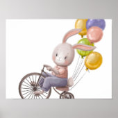 Ballons de lapin d'aquarelle adorable | Impression (Devant)