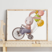 Ballons de lapin d'aquarelle adorable | Impression