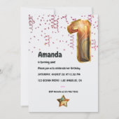 Ballons de marbre 1er Invitation anniversaire (Devant)