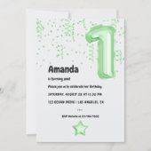 Ballons de Monnaie 1er Invitation anniversaire (Devant)