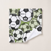 Ballons de soccer noir & blanc Boy's Kids Nom Numé (Gant de toilette)