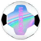 Ballons de soccer personnalisés Nom Holographique  (Tourné)
