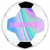 Ballons de soccer personnalisés Nom Holographique  (Devant)