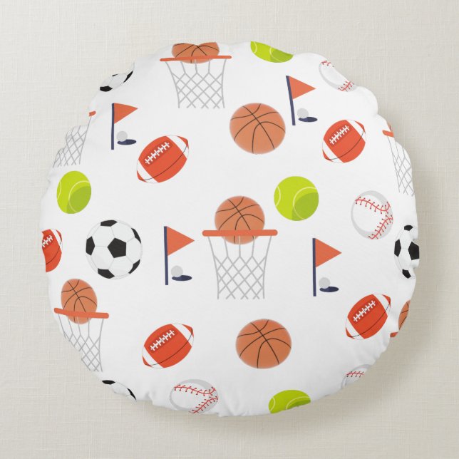 Ballons de sport blanc Collection de thème Coussin (Devant)