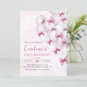 Ballons de vaches roses Invitation Anniversaire (Debout devant)