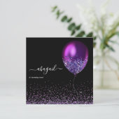 Ballons d'Iridescente foncée Invitation de fête d' (Debout devant)