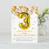 Ballons d'or 3e anniversaire Invitations (Debout devant)