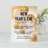 Ballons d'or et de blanc Invitations de réveillon  (Debout devant)