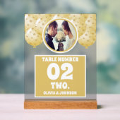 Ballons d'or Mariage photo Numéro de table Frosted (Neutre)