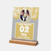 Ballons d'or Mariage photo Numéro de table Frosted (Angle)