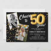 Ballons d'or noir 50e anniversaire Invitation phot (Devant)
