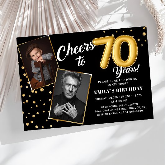 Ballons d'or noir 70e anniversaire Invitation phot