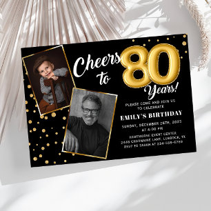 Ballons d'or noir 80e anniversaire Invitation phot