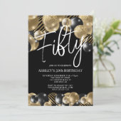 Ballons d'or noir moderne Invitation 50e anniversa (Debout devant)